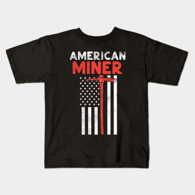 American Miner Kids T-Shirt by maxdax